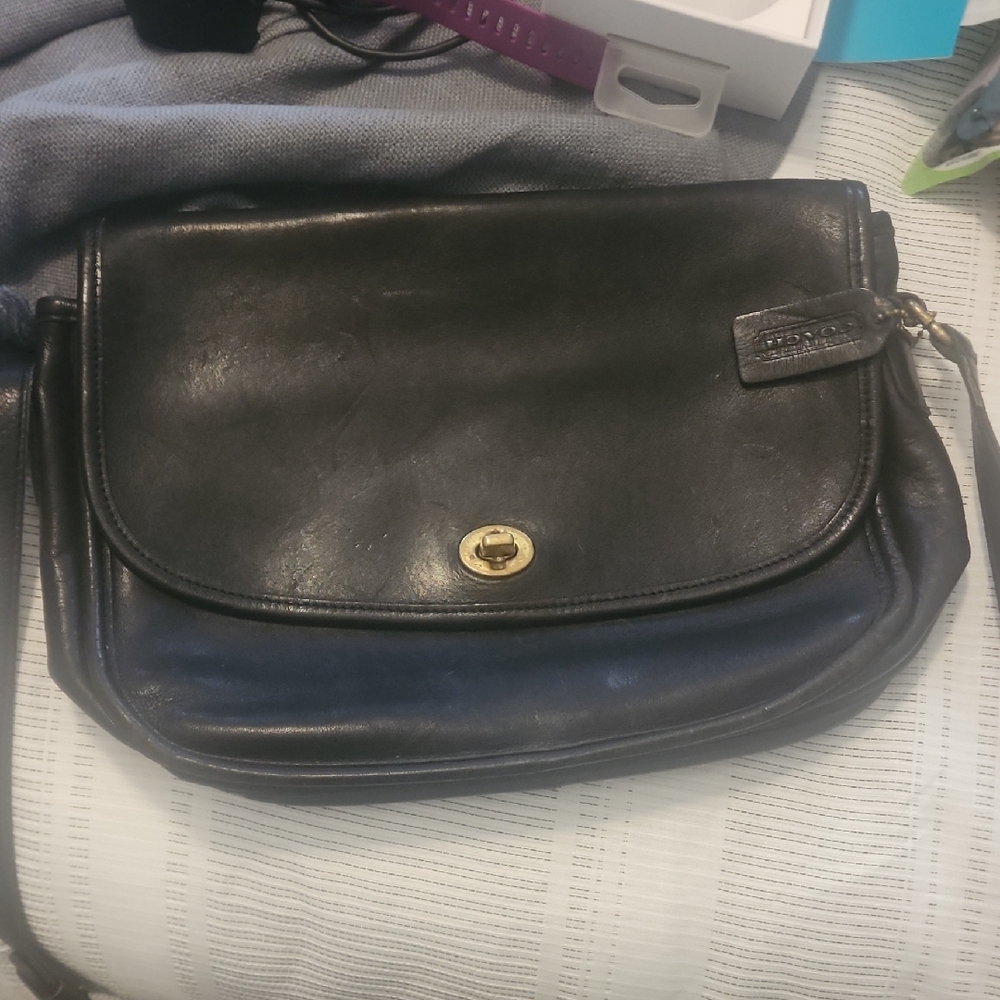 Coach Black Leather Crossbody Bag